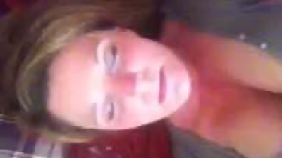 Carrie showing tits and pussy while